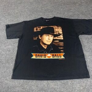 VTG Giant T Shirt Mens 2XL Black David Ball 90s Country Tour Tee Single‎ Stitch